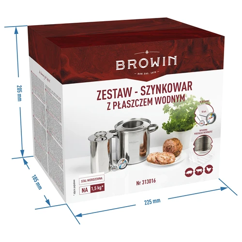 Vízköpenyes szett - 1,5 kg-os sonkafőző + fazék - 16
