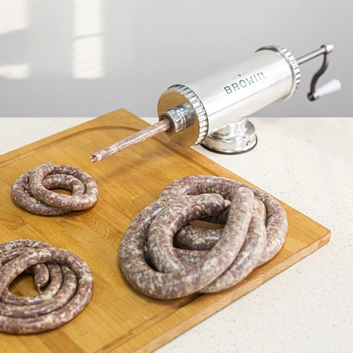 Vízszintes kolbásztöltő, 1,5 kg kapacitással, szilikon dugattyúval - 14