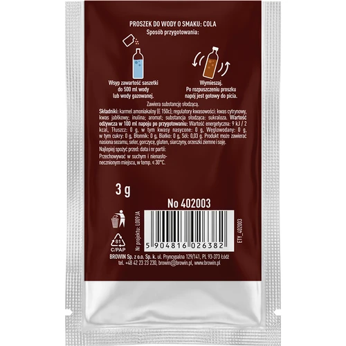 VSYPTO kóla ízű - vízízesítő por, 3 g - 3