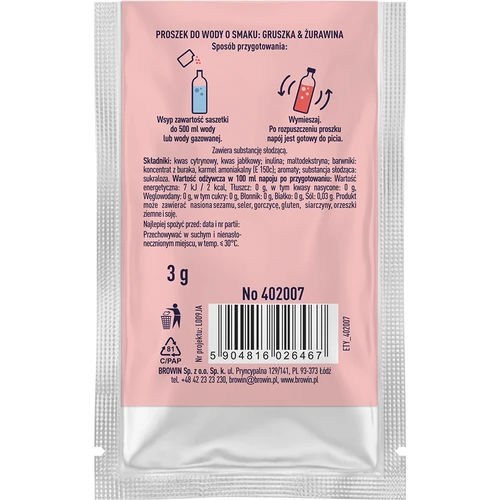 VSYPTO körte-vörösáfonya ízű, 3 g - 3