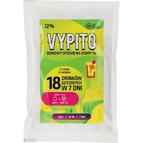 VYPITO 12%, 18 drinkhez való tasak - Citrom & lime, 126 g