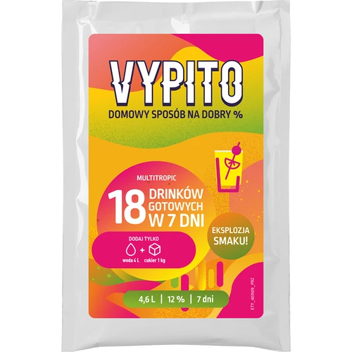 VYPITO 12%, 18 drinkhez való tasak – Multitropic, 126g