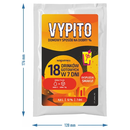 VYPITO 12%, tasak 18 koktélhoz - Mandarin, 126g - 4