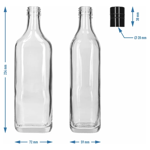 Walker üveg 500 ml, csavarzárral, 1 db - 5