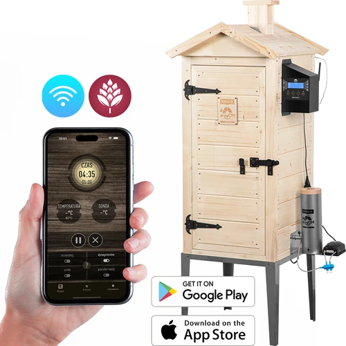 Wi‑Fi-s, 200 L-es füstölő – dragON WOOD 100IQ elektromos fűtőmodullal és vezérlővel