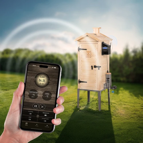Wi‑Fi-s füstölő, 200 L – dragON WOOD 100IQ elektromos fűtőmodullal és vezérlőegységgel - 7