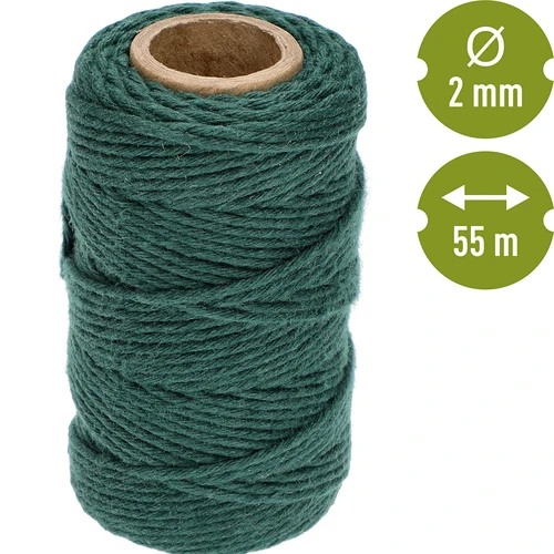 Zöld pamutzsinór 2 mm/55 m/100 g - 4