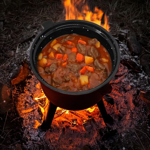 Zománcozott belsejű öntöttvas vadászbogrács, 8 L - 7