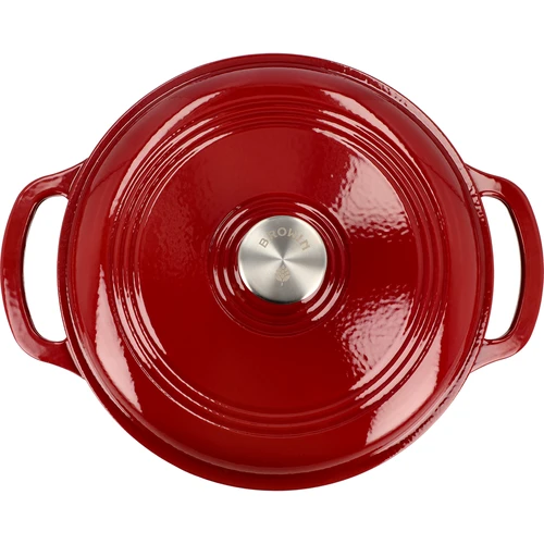 Zománcozott öntöttvas fazék - bordó, 5,8 l - 3