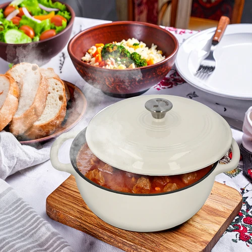 Zománcozott öntöttvas lábas - ekrü, 5,8L - 7