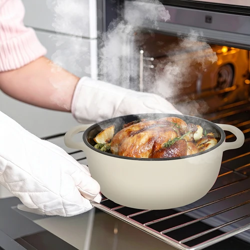 Zománcozott öntöttvas lábas - ekrü, 5,8L - 8