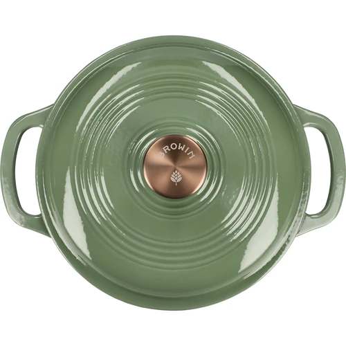 Zománcozott öntöttvas lábas - zsályazöld, 4 l - 3