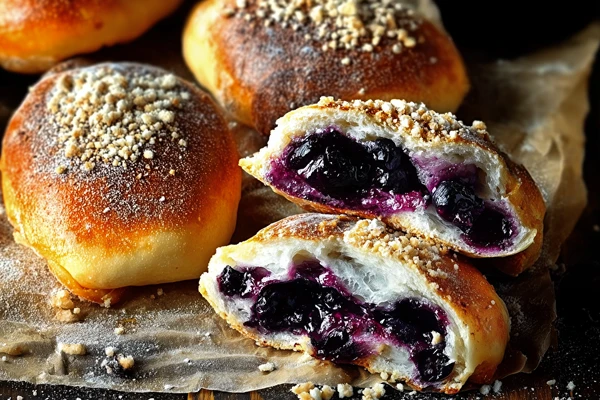 Házi áfonyás bukták – puhák, foszlósak és tele áfonyával!