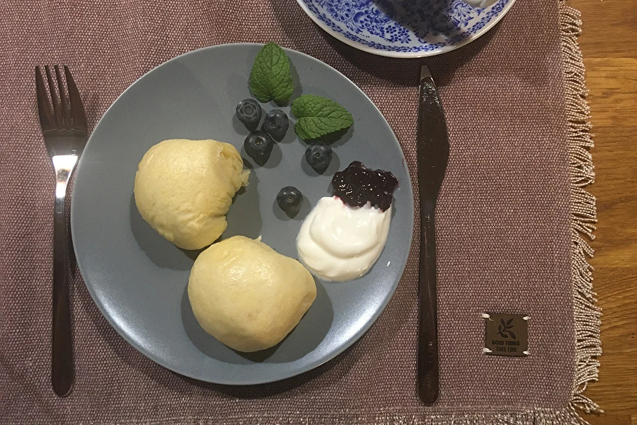 Gőzgombóc amerikai áfonyával